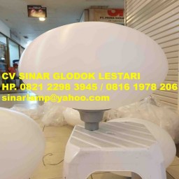 Lampu Taman Bulat Bentuk Elips Oval Diameter 50cm